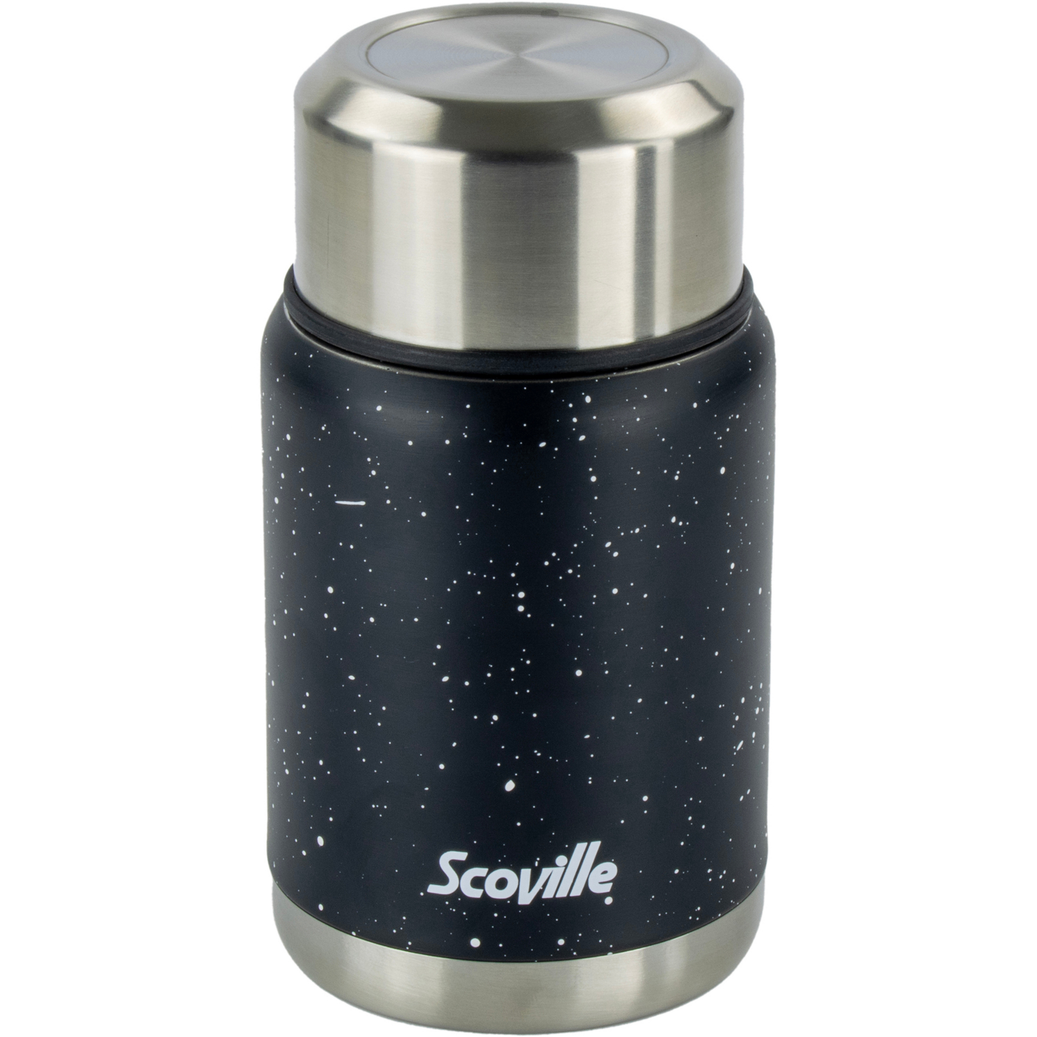 Scoville Black Neverleak Insulated Food Flask With Foldable Spoon 500Ml