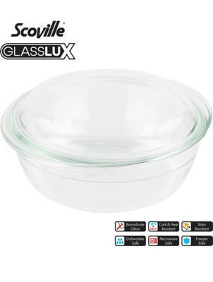 Scoville Glasslux 3L Round Casserole Dish Home at ASDA