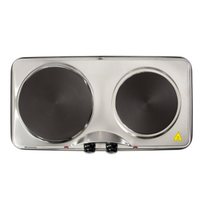 Daewoo SDA1732 Double Hot Plate - Stainless Steel, Silver