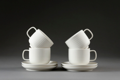 Carnaby Chelsea Porcelain Cup and Saucer Set of 4 Home at ASDA