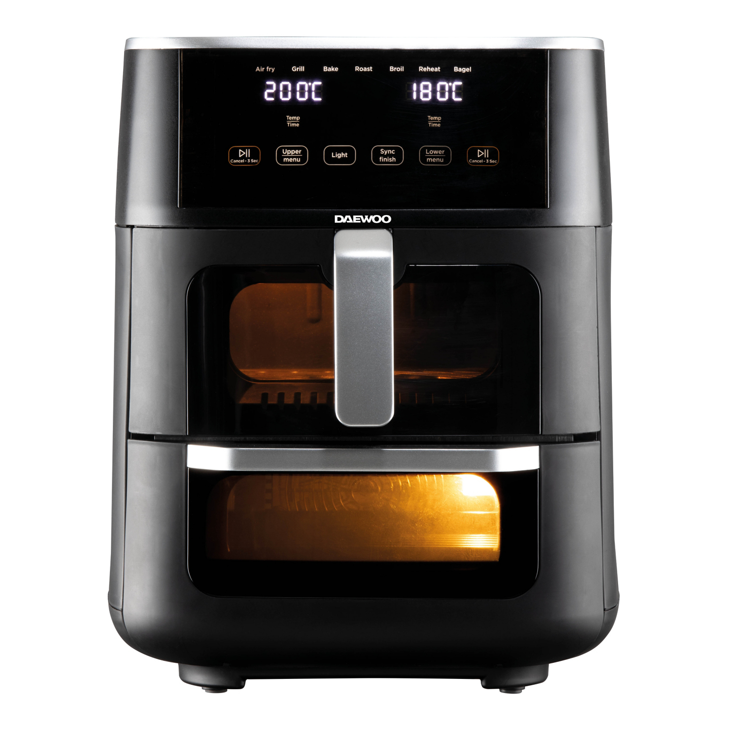 Daewoo Black 11L Space Saving Split Draw Air Fryer