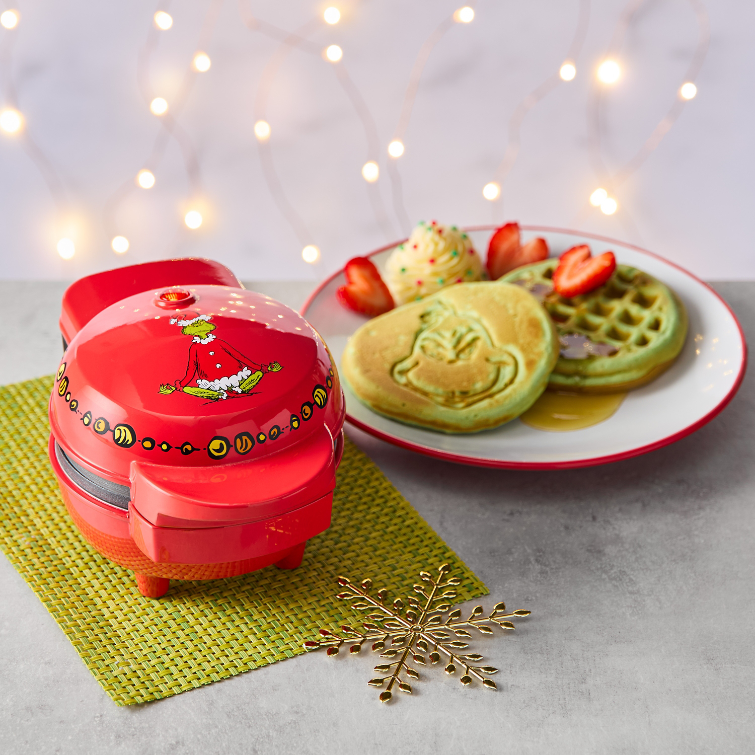 The Grinch Red Mini Waffle Maker