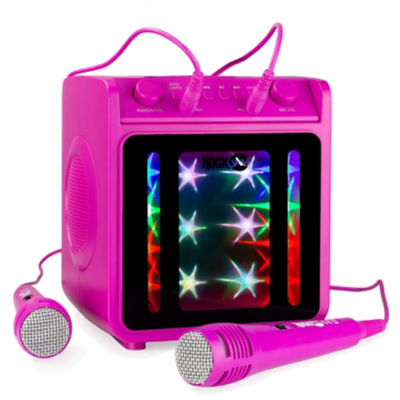 RockJam 10Watt Rechargeable Bluetooth Karaoke Machine Pink