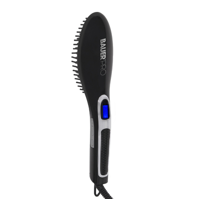 George Bauer Hair Straightening Brush With Rapid Heat Tech - Black