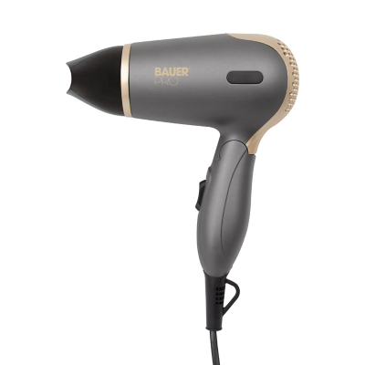 George Bauer Travel Hair Dryer With Case, Brush & Comb - Grey