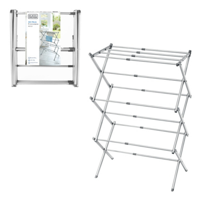 Black and Decker Grey Extendable Compact Clothes Airer Home