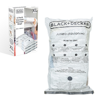 Black and Decker Vacuum Storage Bags, White, Jumbo Home at ASDA