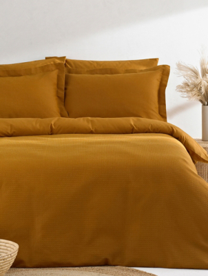 The Linen Yard Waffle Textured 100 Cotton Duvet Cover Set Home