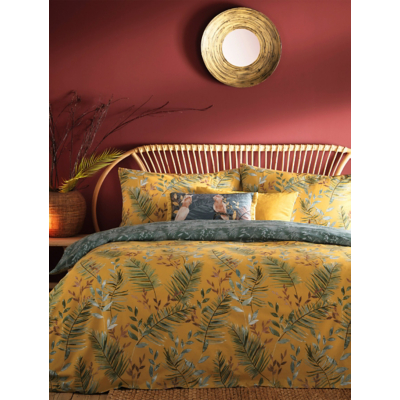 Furn. Mazari Double Duvet Cover Set Cotton Polyester Mustard, Yellow