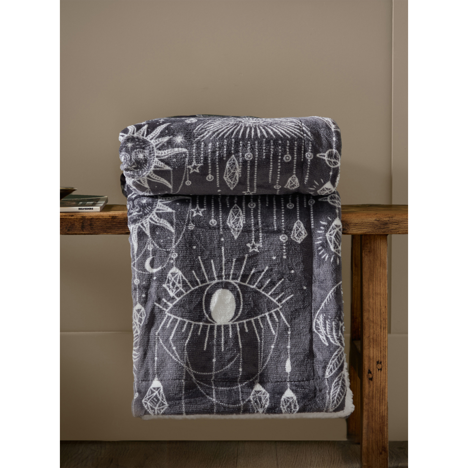 Constellation Charcoal Grey Furn Sherpa Fleece Throw - 130Cm X 180Cm