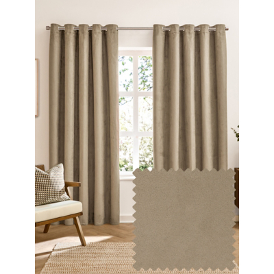 Furn Verso Reversible Suede-look Blackout Curtains Mocha 229Cm Width 229Cm Drop, Cream