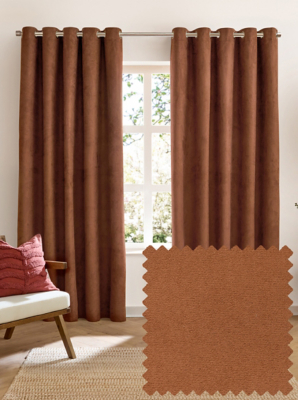 Furn Bronze Verso Reversible Blackout Eyelet Curtains | Home
