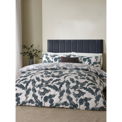 Hoem Lauro Printed Reversible Duvet Cover Set, Single, Dusk, Blue