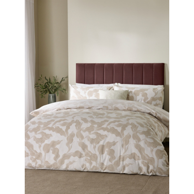 Hoem Lauro Printed Reversible Duvet Cover Set, Super King, Stone, Cream