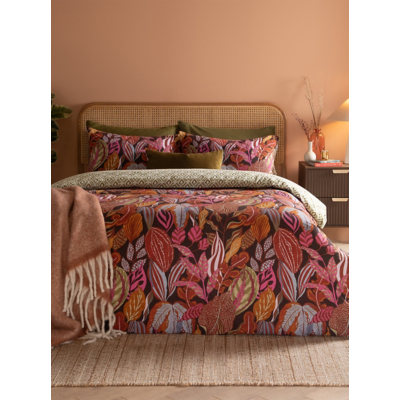 Furn Utopia Printed Reversible Duvet Cover Set, Super King, Copper Glow, Purple
