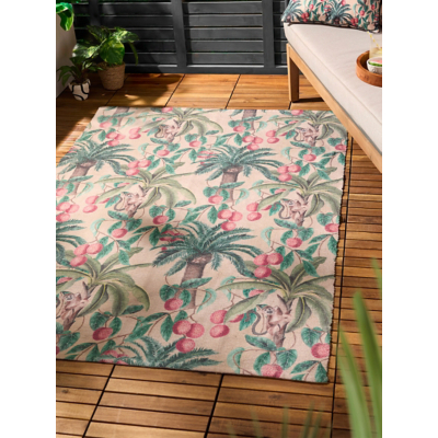 Furn Monkey Palm Indoor/Outdoor Rug Orange Papaya