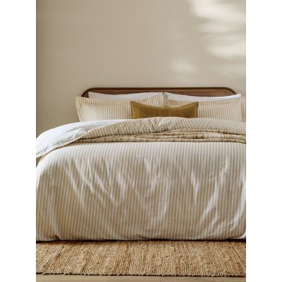 George Yard Honey Hebden Mélange Stripe 100% Cotton Duvet Set