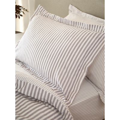 George Yard Mauve Hebden Mélange Stripe Pillowcase Pair - Mauve