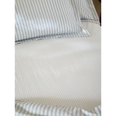 Yard Hebden 100% Cotton Narrow Stripe Fitted Sheet Super King, Blue