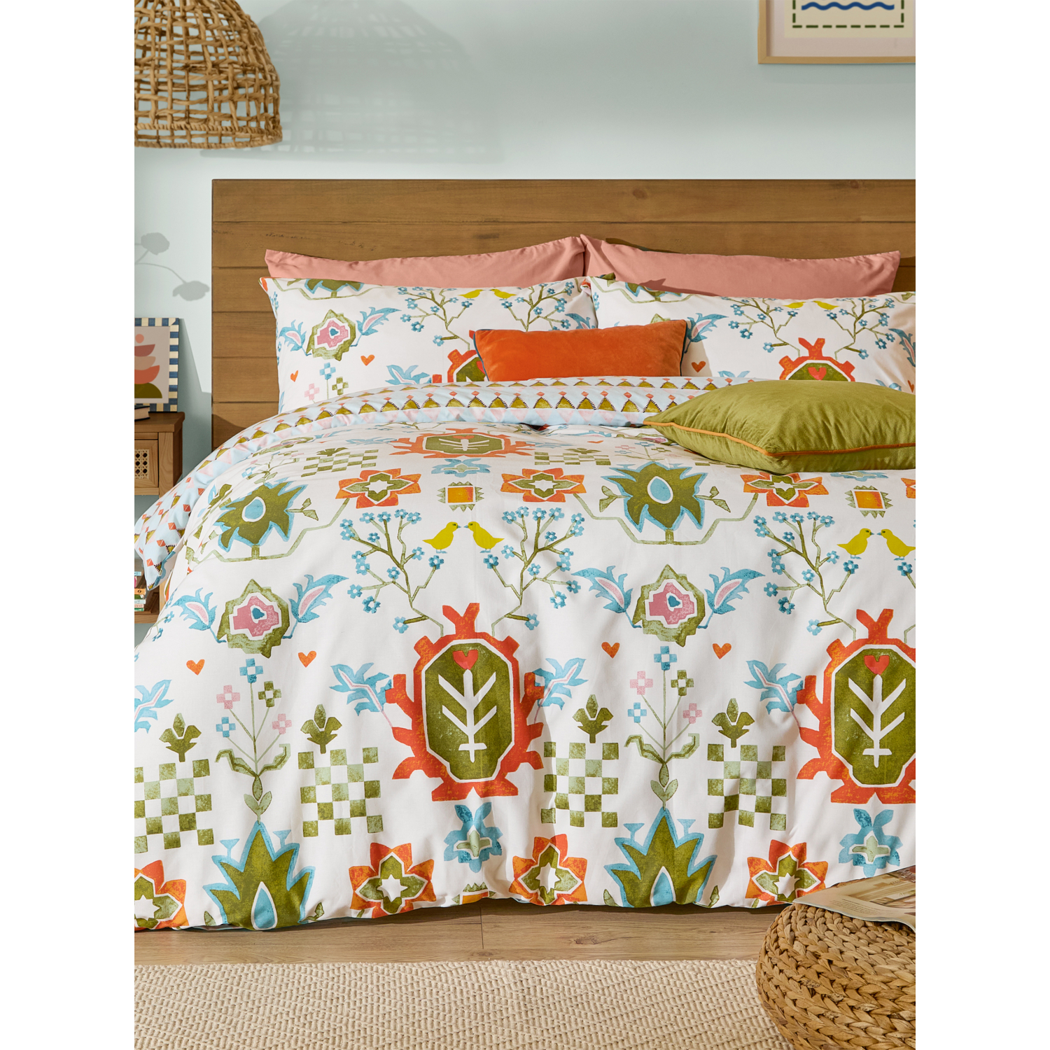 George Blue Furn Dilara Reversible Printed Duvet Set