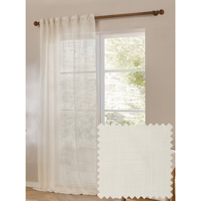 Yard Cirrus Woven Sheer Curtain Panel Pearl 290Cm Width 250Cm Drop, Cream