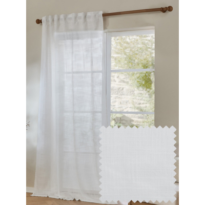 Yard Cirrus Woven Sheer Curtain Panel Snow 290Cm Width 250Cm Drop, White