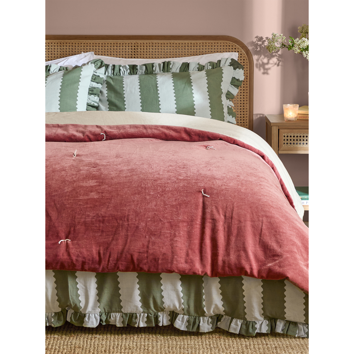 George Rose Wylder Edie 100% Cotton Velvet Bedspread - 140 X 220Cm