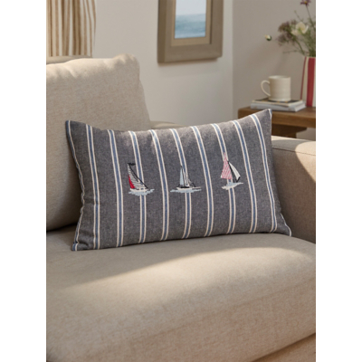 Abersoch Regatta Cushion - Navy - Navy / 50cm / Polyester