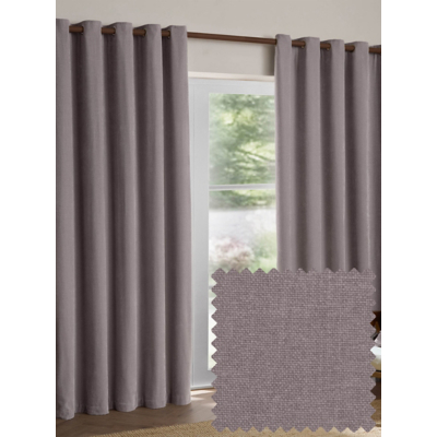 Yard Heavy Chenille Fully Lined Eyelet Curtains Mauve 229Cm Width 137Cm Drop, Purple