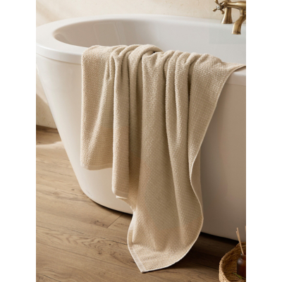 Yard Hebden Textured Waffle 100% Cotton Towel in Natural