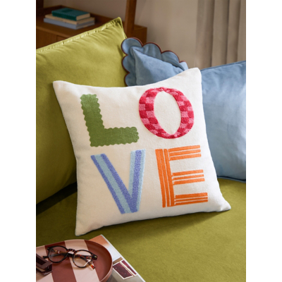 Furn Love Tuft Embroidered Cushion | Size: 45 cm x 45 cm