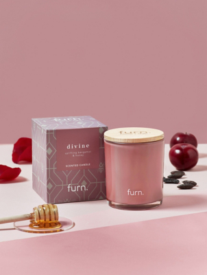 Furn Divine Bergamot, Honey + Plum Glass Candle Home at ASDA