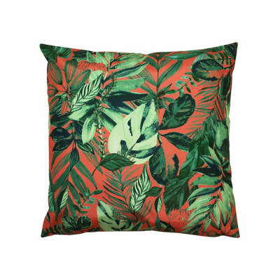 Furn Psychedelic Jungle Polyester Filled Outdoor Cushion in Coral | Size: 43 cm x 43 cm