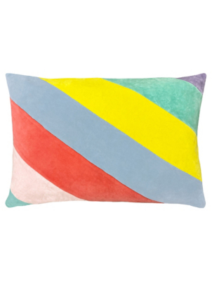 Furn Della Striped Cotton Velvet Cushion Home at ASDA