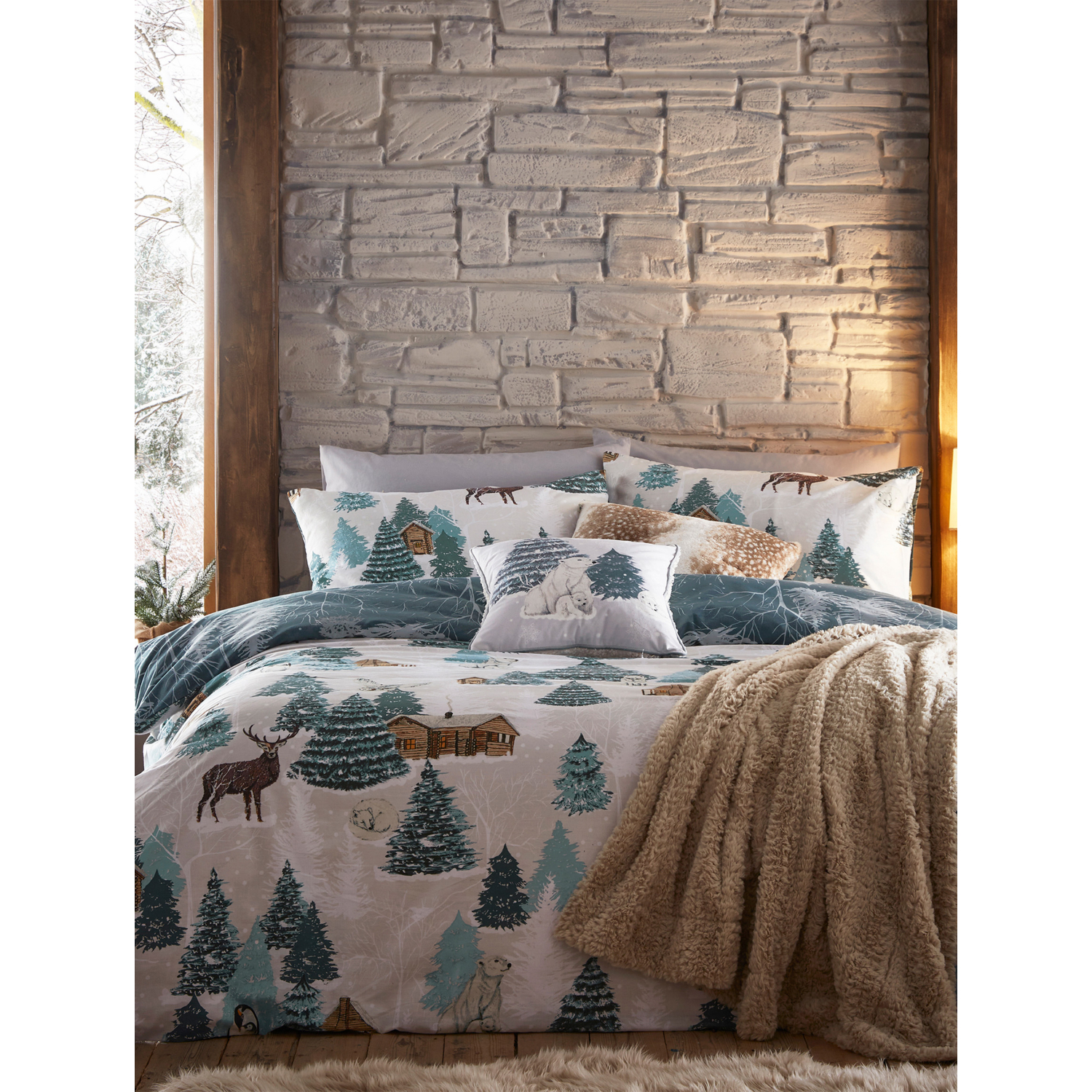 George Blue Furn Arcticus Arctic Animal Duvet Cover Set
