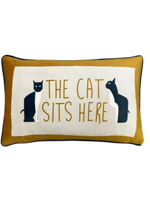 Furn Kitta Sits Here Velvet Piped Cushion Home at ASDA