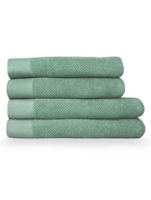 Sage Green Furn Textured Weave 4-Piece Bath Towel/Sheet Towel Set ...