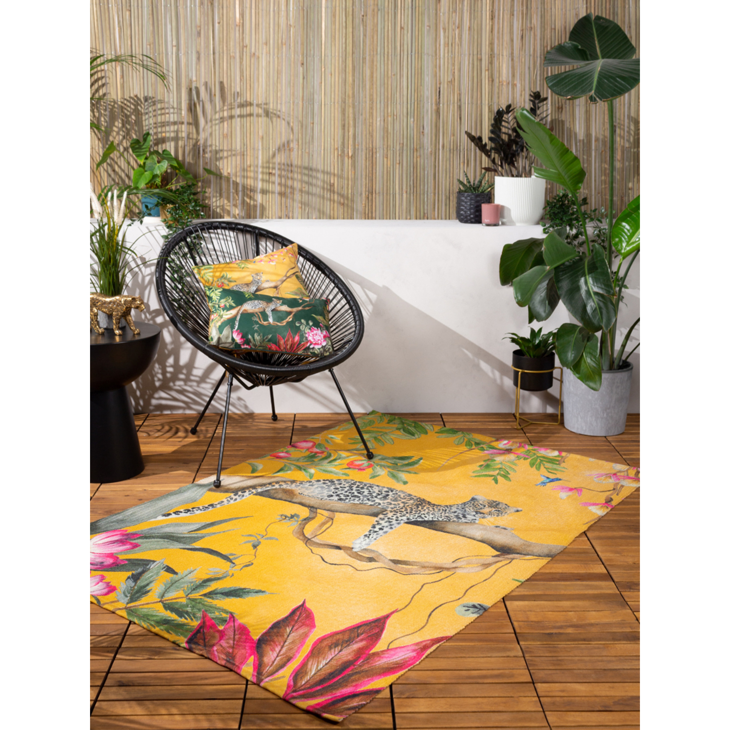 George Ochre Furn Wylder Leopard Jungle Outdoor/Indoor Printed Rug