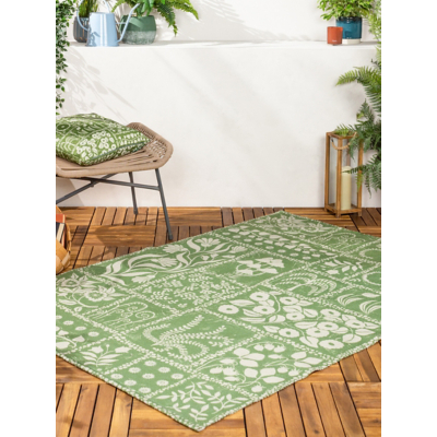 Furn Forage Garden Printed Outdoor/Indoor Rug, Green
