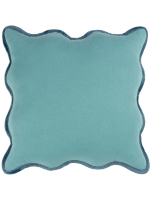 Heya Yellow Home Wiggle Velvet Piped Cushion Home at ASDA