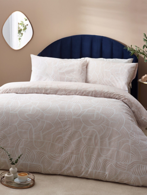 Hoem Dunes Geometric Cotton Rich Duvet Cover Set Home at ASDA