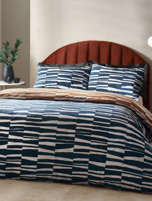 Hoem Piper Geometric Cotton Rich Duvet Cover Set Home at ASDA