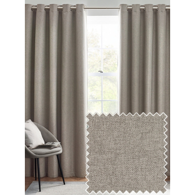 Furn. Dawn 100% Blackout Thermal Eyelet Curtains, Grey