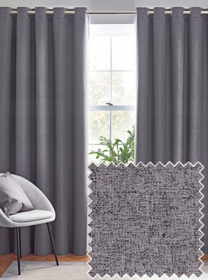 Furn Charcoal Dawn Blackout Thermal Eyelet Curtains Home at ASDA