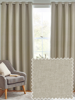 Furn Natural Dawn Blackout Thermal Eyelet Curtains Home at ASDA