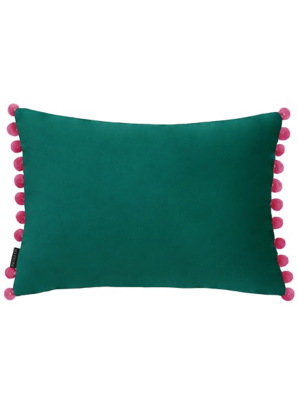 Fiesta Velvet PomPom Cushion Home at ASDA