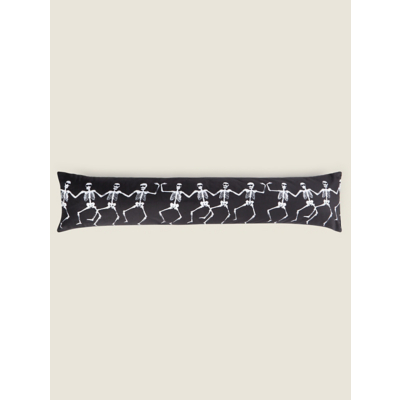 Evans Lichfield Skeletons Velvet Draught Excluder, Black