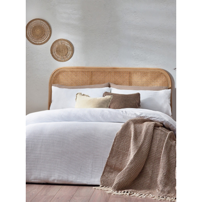 Yard Chunky Waffle 100% Cotton Single Duvet Cover Set White, White