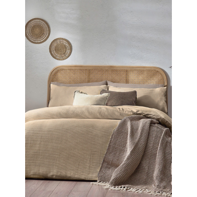 Yard Chunky Waffle 100% Cotton Super King Duvet Cover Set Linen, Multi