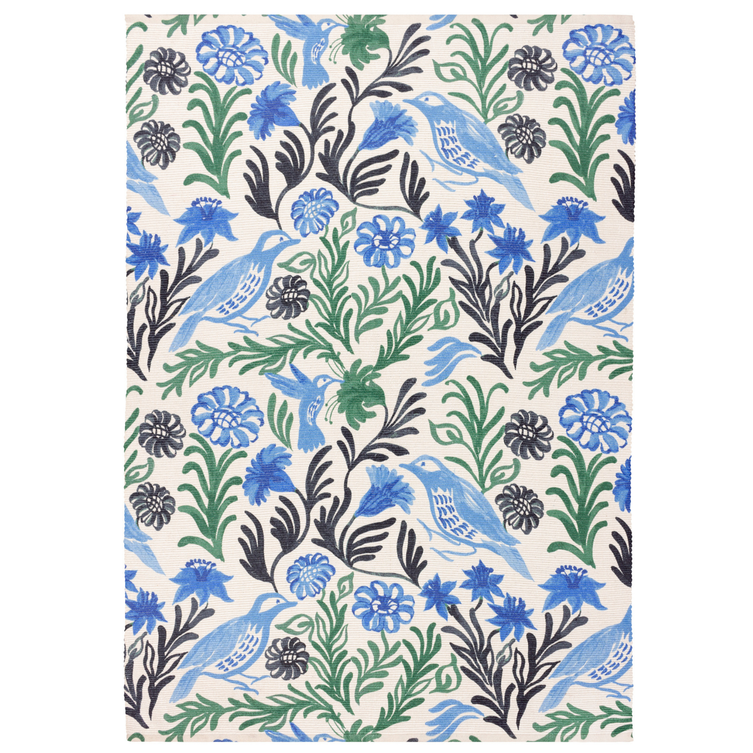 George Blue & White Furn. Alentejo Abstract Outdoor/Indoor Washable Rug